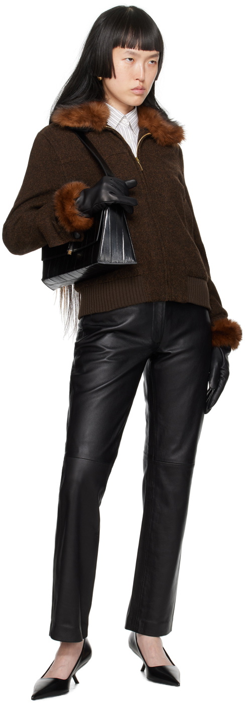 Ernest W. Baker Black Leather Gloves Ernest W. Baker