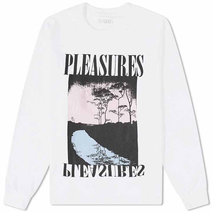 Photo: Pleasures Men's Long Sleeve River T-Shirt in White