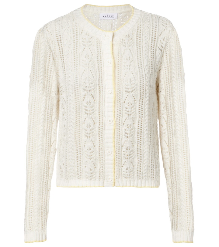 Photo: Velvet Daisy pointelle cotton-blend cardigan