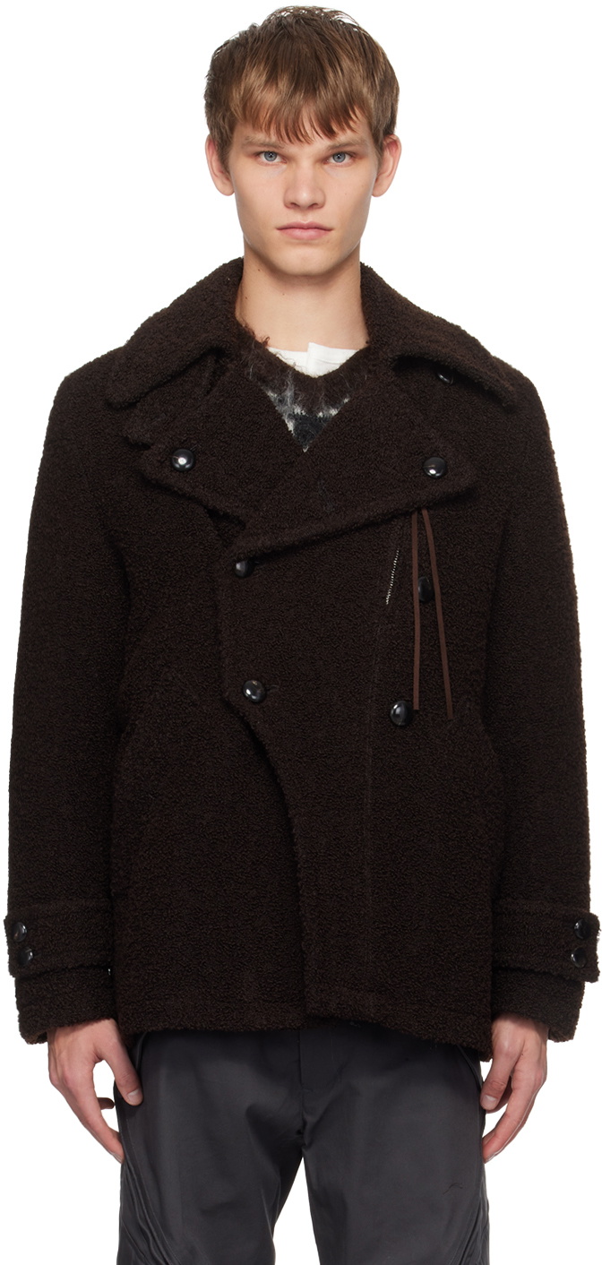 NVRFRGT Brown Double-Breasted Jacket