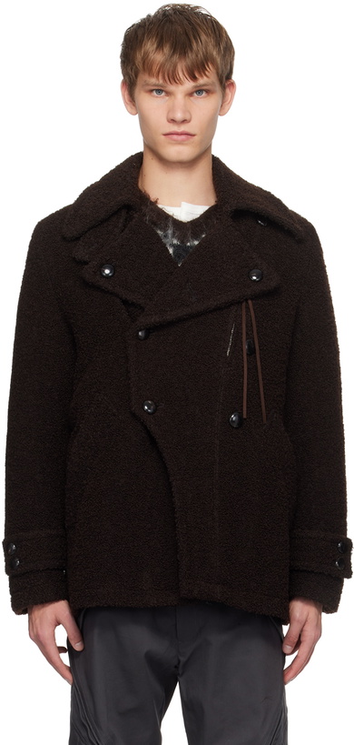 Photo: NVRFRGT Brown Double-Breasted Jacket