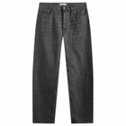 Wood Wood Men's Al Rigid Denim Straight Jean in Black Wash