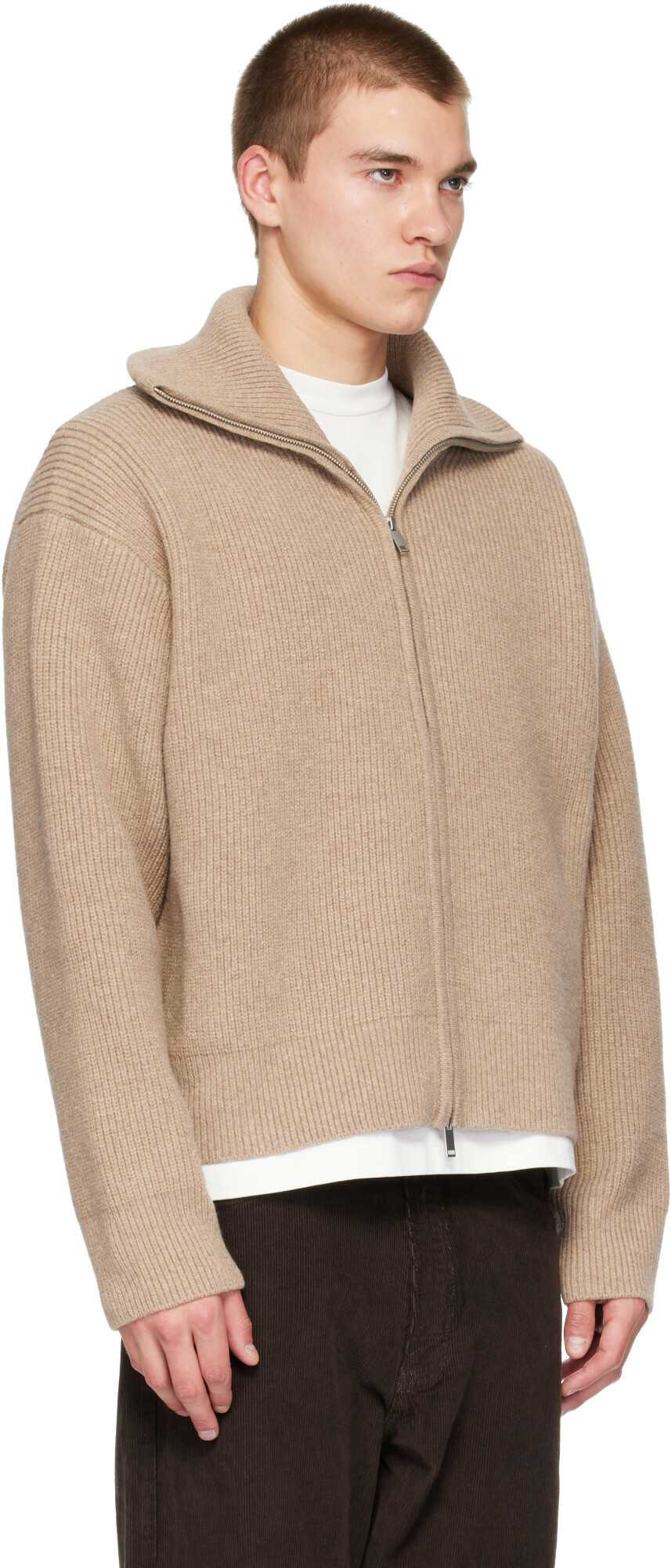 Studio Nicholson Beige Sandos Knit Jacket