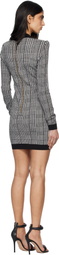BALMAIN Black & White Long Sleeve Prince Of Wales Minidress