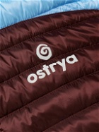 OSTRYA - Throwing Fits Sapwood Logo-Print Colour-Block Quilted Ripstop Hooded Down Jacket - Blue