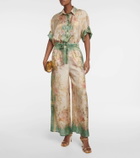 Zimmermann August printed silk wide-leg pants