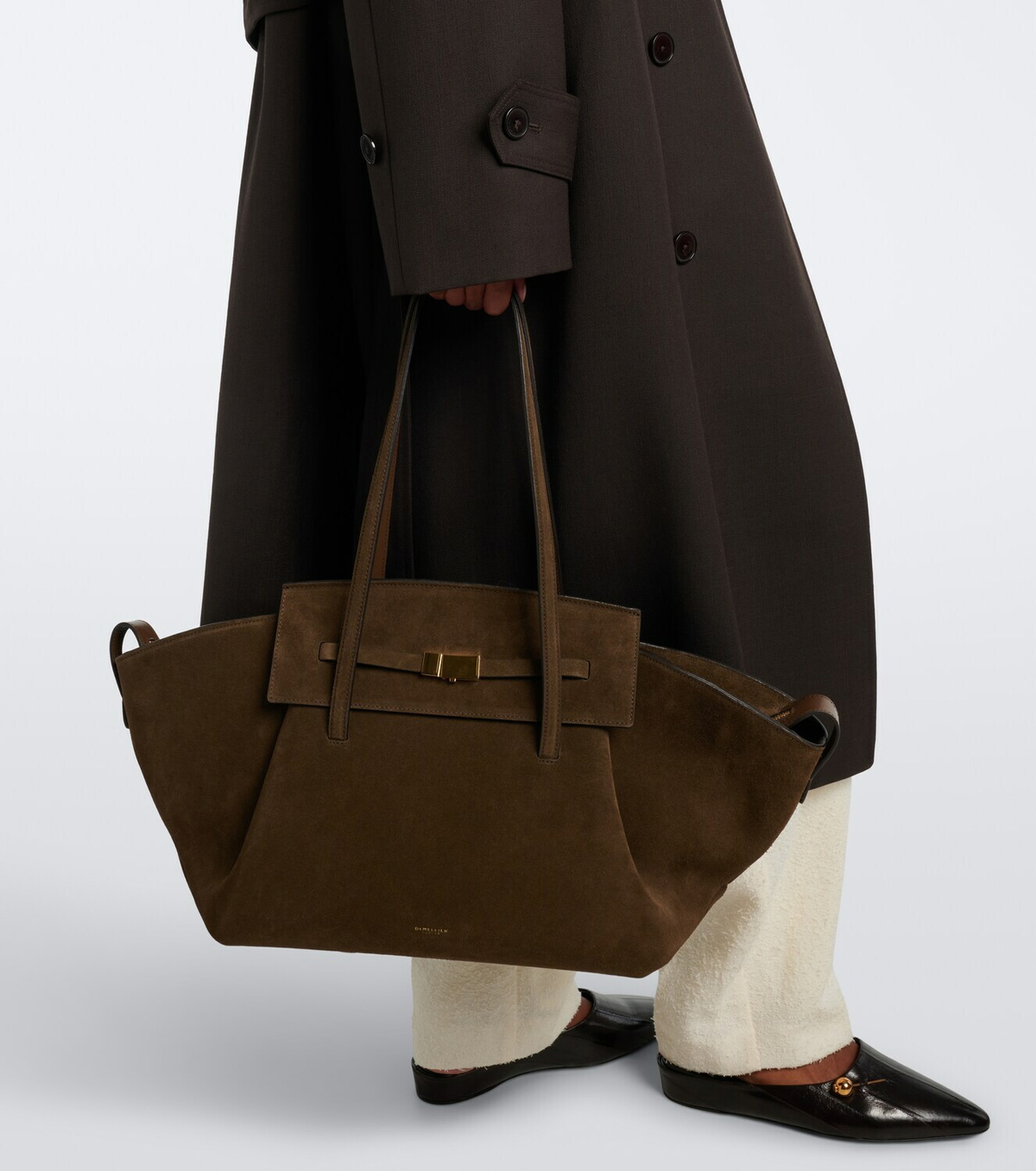DeMellier Brooklyn Large suede shoulder bag