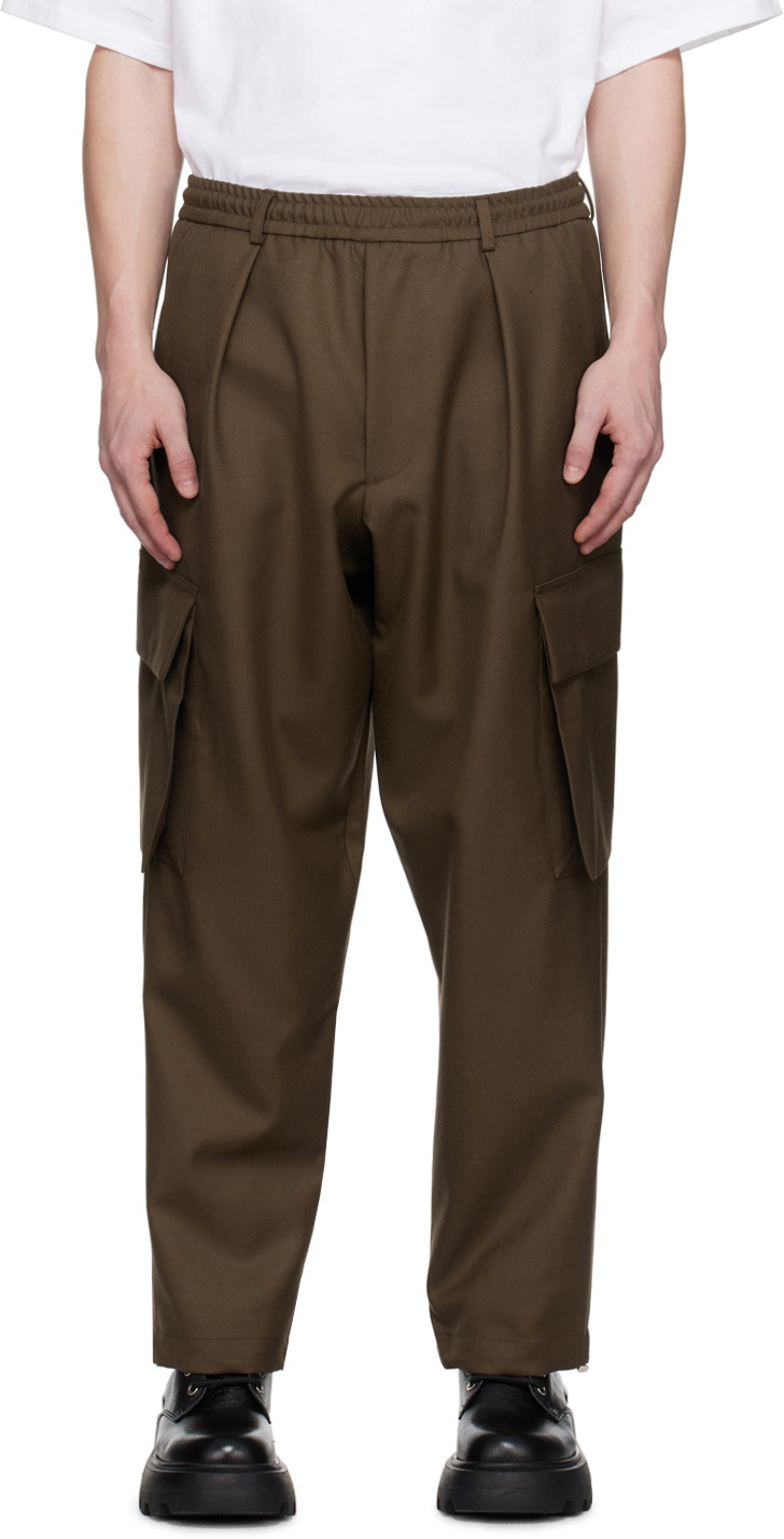 Lownn Brown Elasticized Cargo Pants