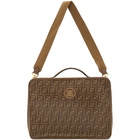 Fendi Brown and Beige Medium Forever Fendi Travel Bag