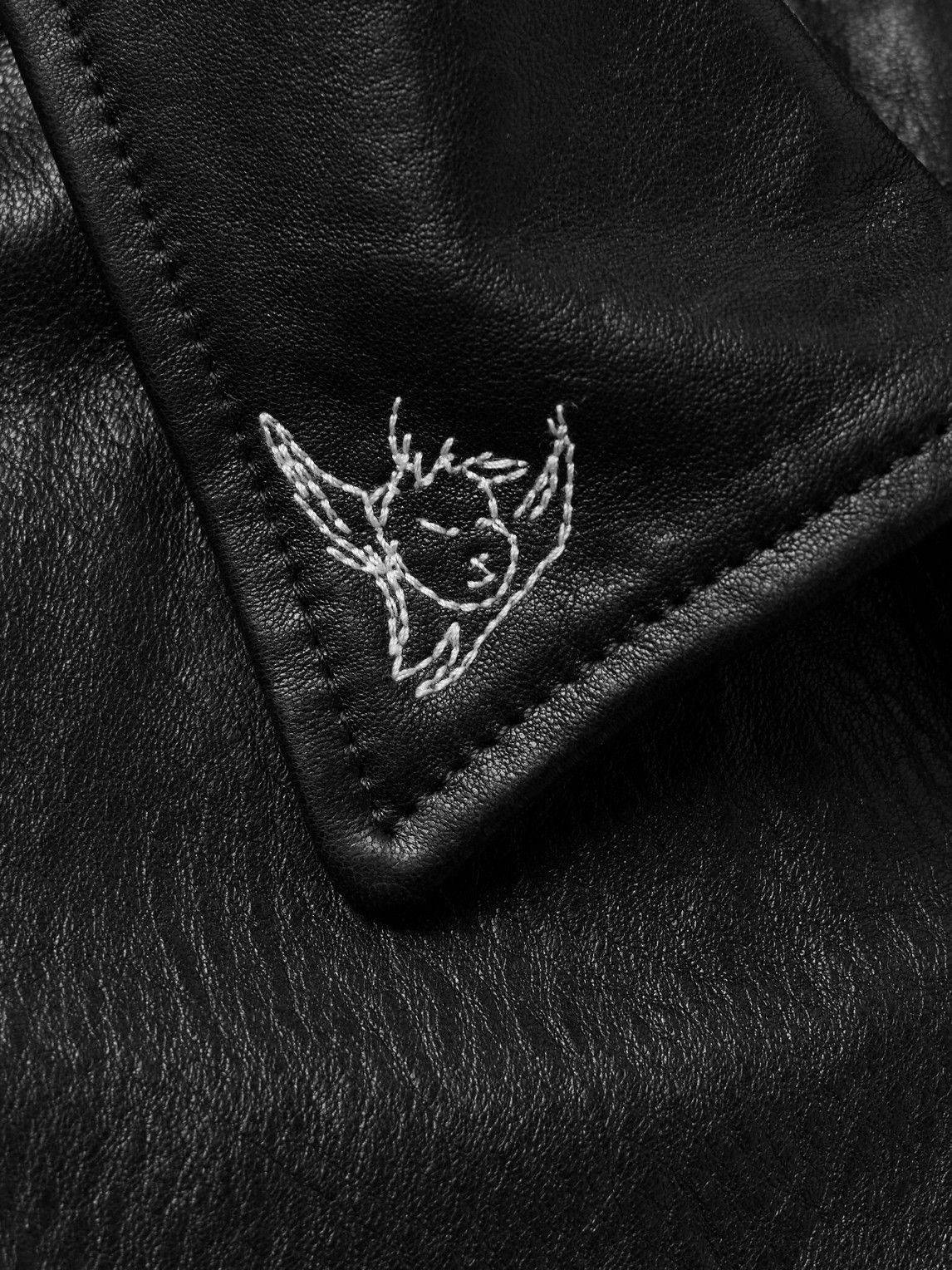 Enfants Riches Déprimés - Principe De L'Amour Embroidered Leather Jacket - Black