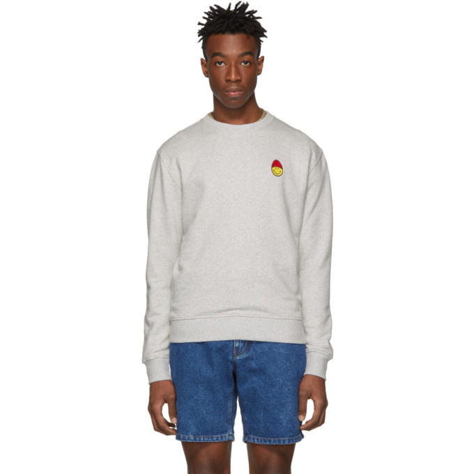 Photo: AMI Alexandre Mattiussi Grey Smiley Edition Patch Sweatshirt