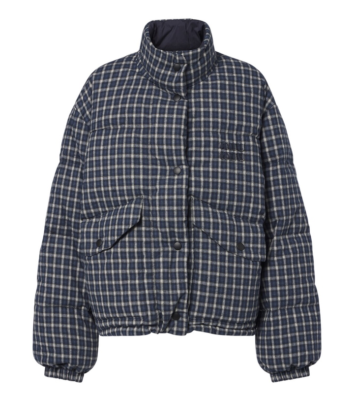 Photo: Miu Miu Reversible checked cotton flannel down jacket