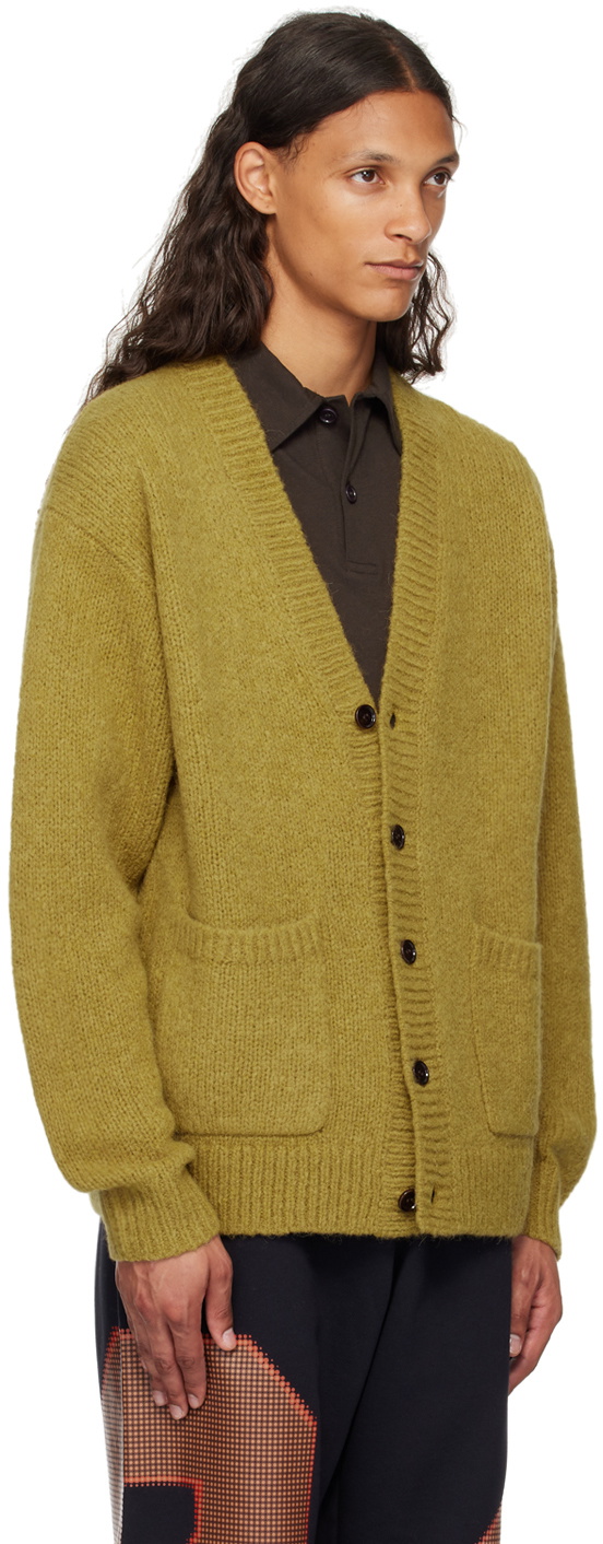 Dries Van Noten Yellow Alpaca Cardigan Dries Van Noten