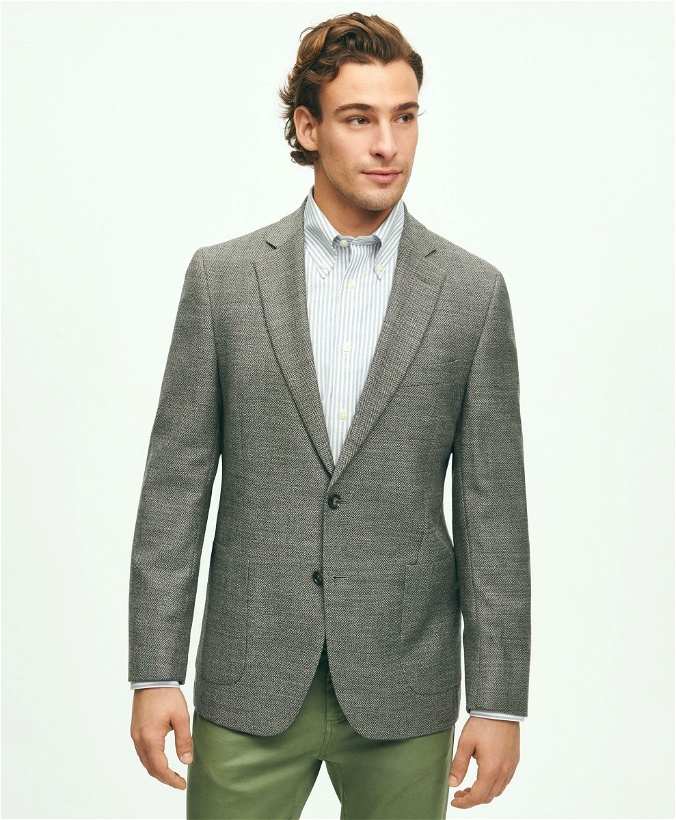 Photo: Brooks Brothers Men's Regent Classic-Fit Stretch Wool Herringbone Knit Sport Coat | Grey