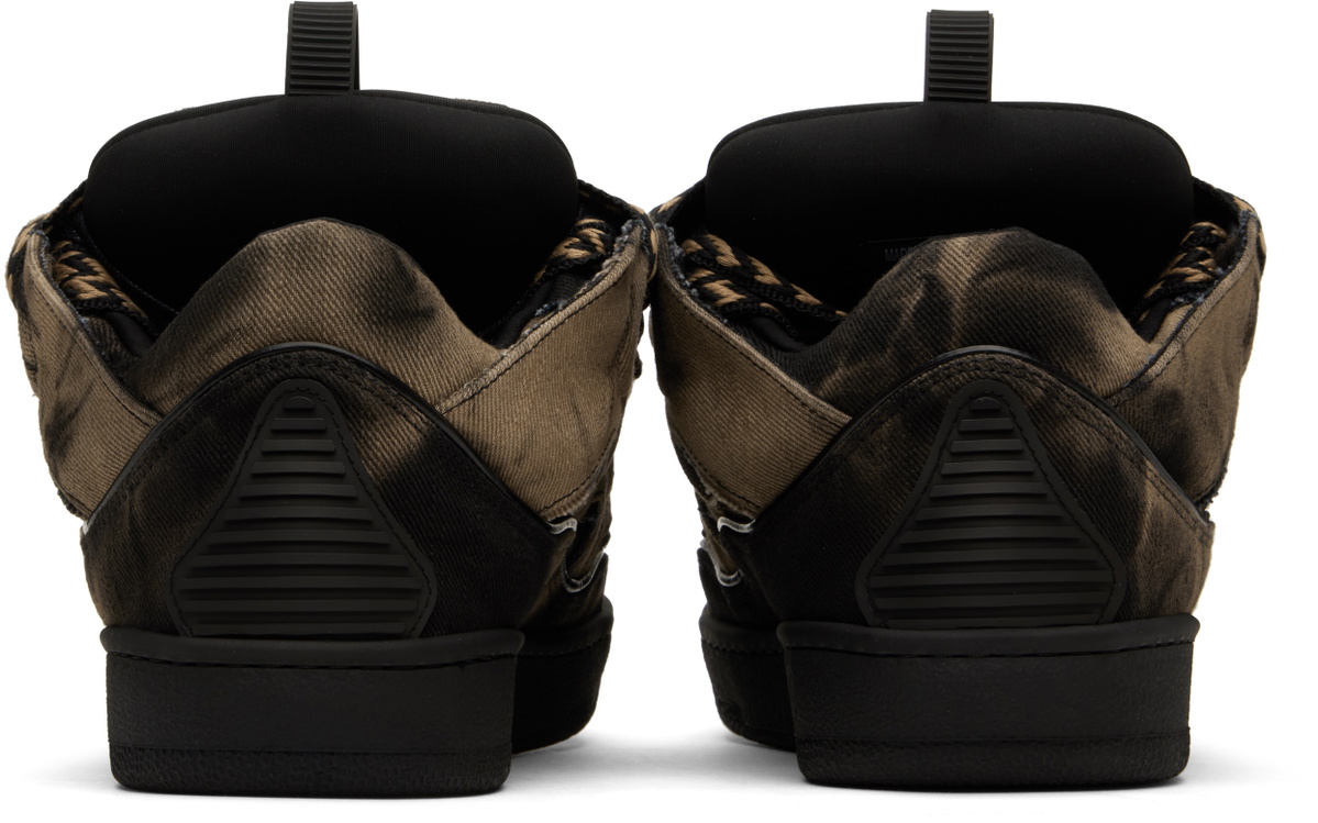 Lanvin Black & Brown Curb Washed Denim Sneakers