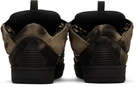 Lanvin Black & Brown Curb Washed Denim Sneakers