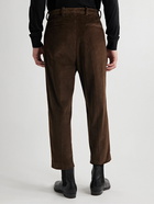 Nili Lotan - Tel Aviv Tapered Cropped Cotton-Corduroy Trousers - Brown