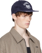 We11done Navy Distressed Collegiate Cap