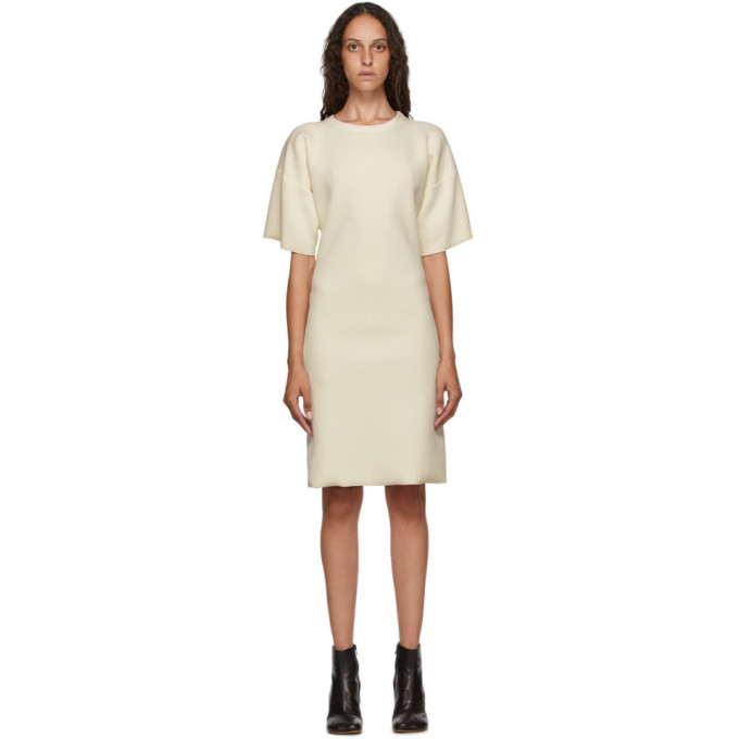 MM6 Maison Margiela Off-White Knit Heavy Dress MM6 Maison Margiela