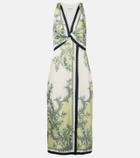 Veronica Beard Kaliza floral twill midi dress