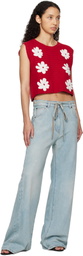MSGM Blue Wide-Leg Jeans