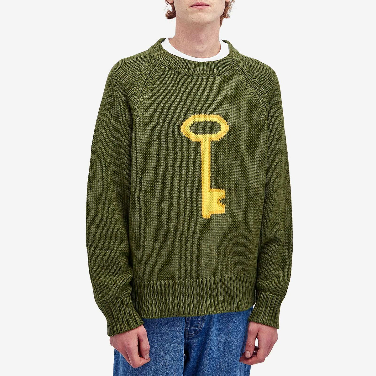 Late Checkout Men's Key Crew Knit in Green