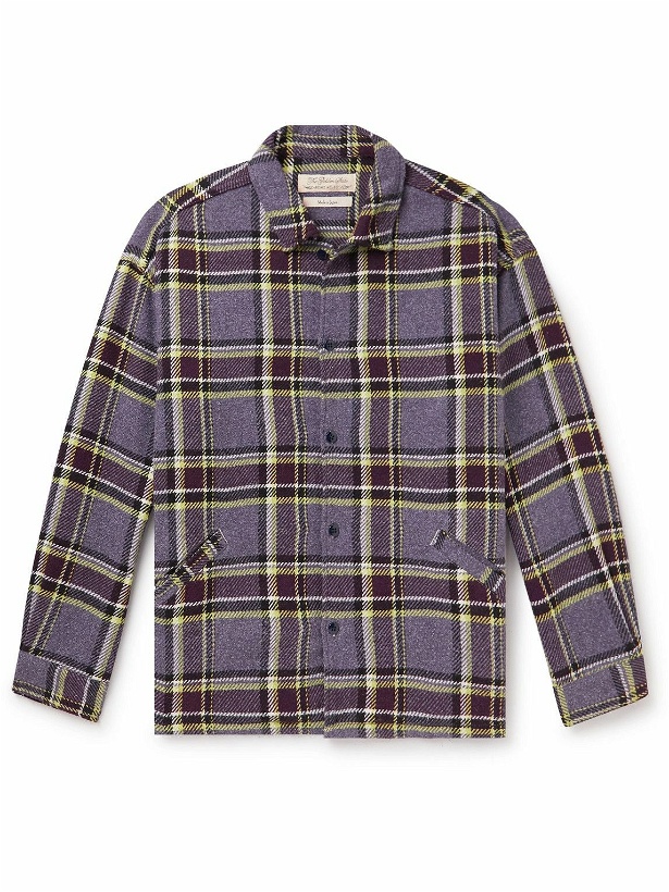 Photo: Remi Relief - Checked Cotton-Blend Flannel Shirt - Purple