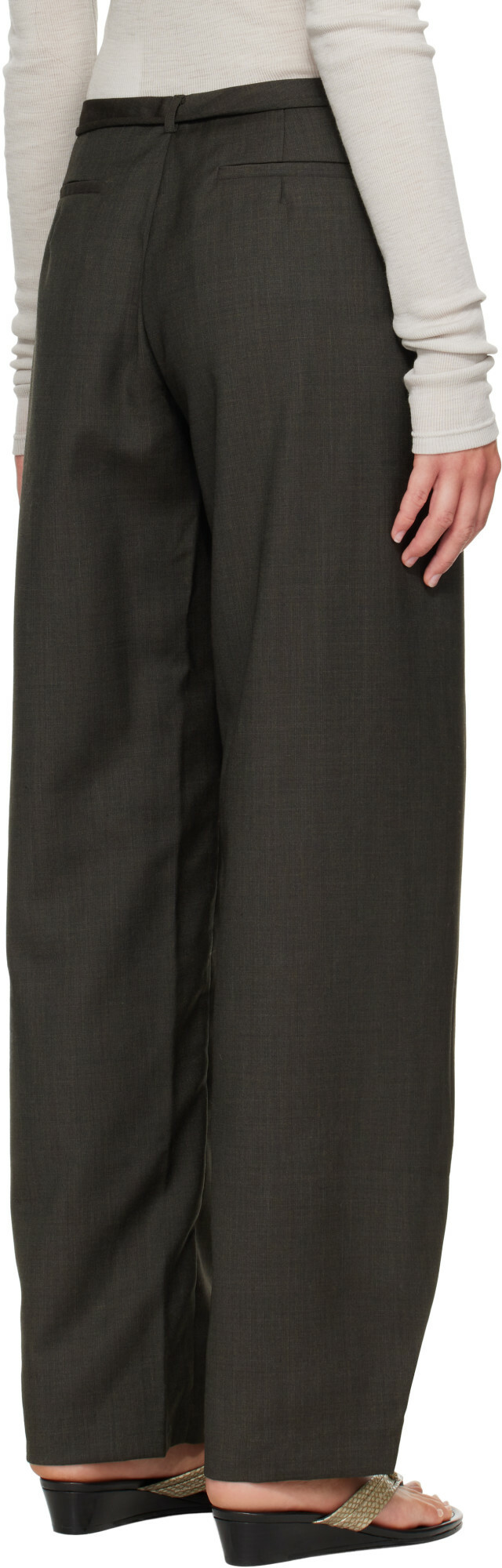St. Agni Gray Wrap Rouleau Trousers