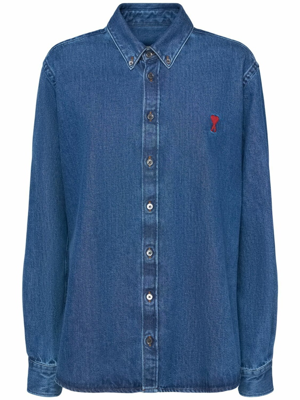 Photo: AMI PARIS Logo Cotton Denim Shirt