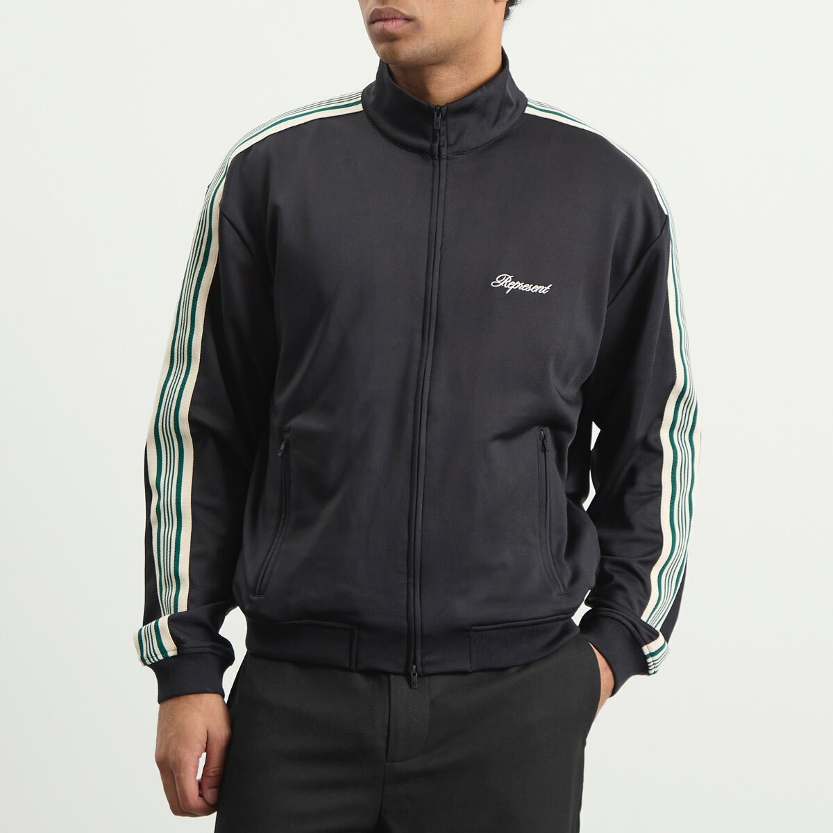 Represent Men's Taped Track Jacket in Jet Black Represent