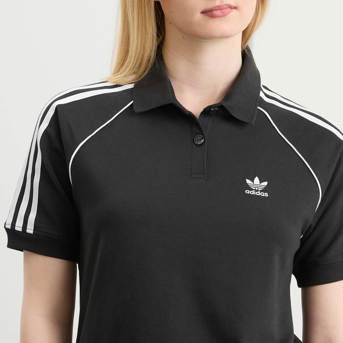 Adidas Women's SST Adicolor Short Sleeve Polo in Black/White