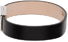 Giorgio Armani Black Leather & Silver Bracelet