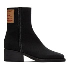 Y/Project Black Denim Fitted Ankle Boots