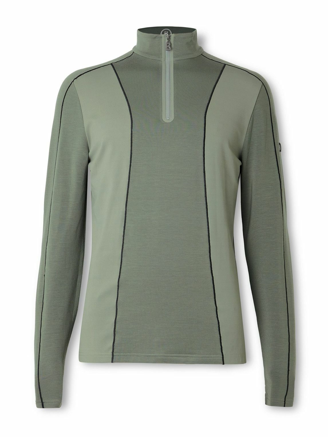 BOGNER - Flynn Stretch-Jersey Half-Zip Base Layer - Green