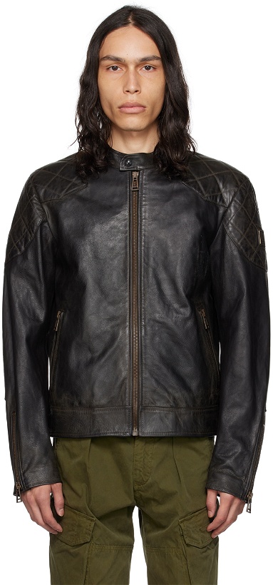 Photo: Belstaff Black Legacy Outlaw Leather Jacket