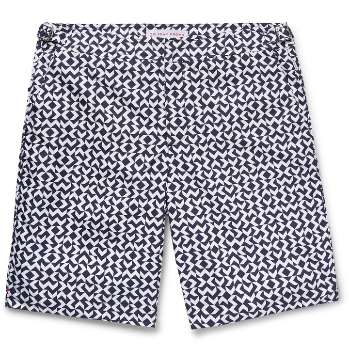 Photo: Orlebar Brown - Dane Slim-Fit Long-Length Printed Swim Shorts - Blue