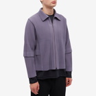 Homme Plissé Issey Miyake Men's Pleated Zip Up Jacket in Purple Grey