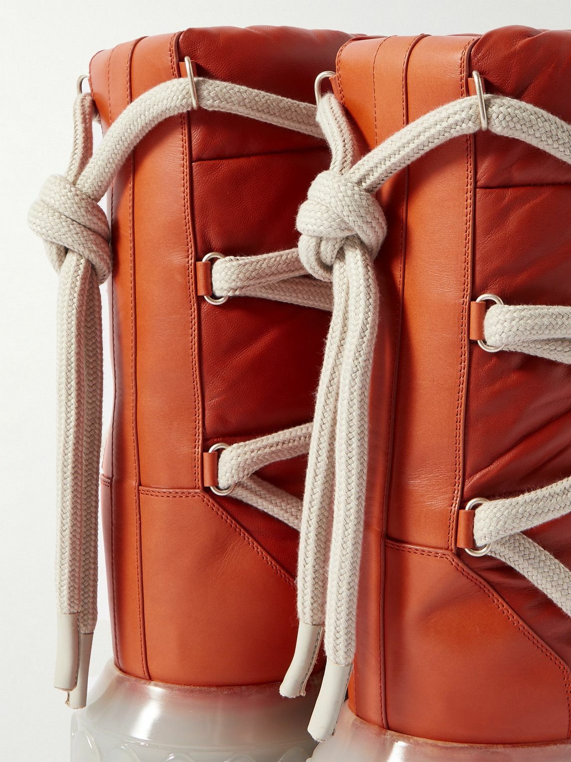 Rick Owens - Lunar Tractor Leather Boots - Orange Rick Owens