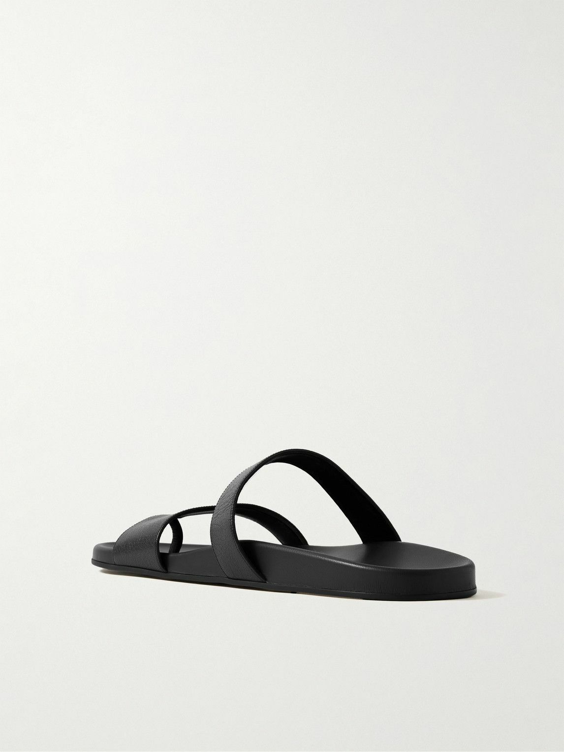 The Row - Hugh Full-Grain Leather Sandals - Black The Row