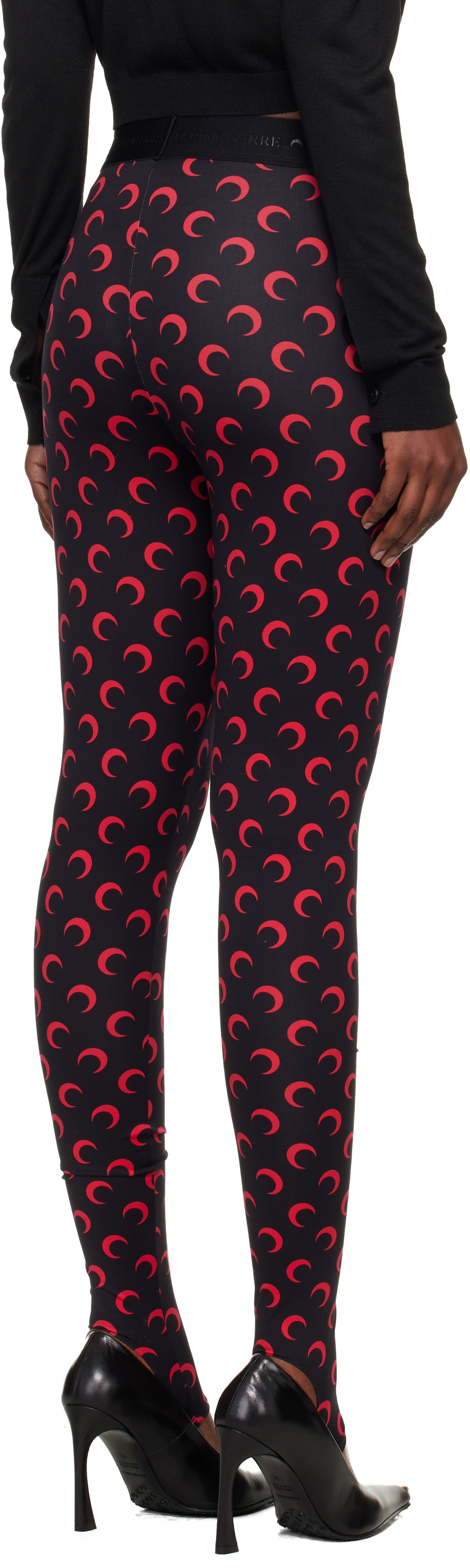 Marine Serre Black Moon Printed Jersey Leggings