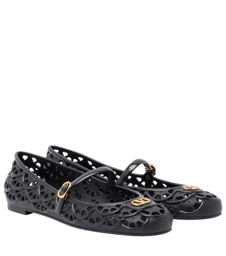 Photo: Valentino Garavani Ondette VLogo Mary Jane flats
