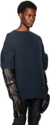 System Blue Fringe Sweater