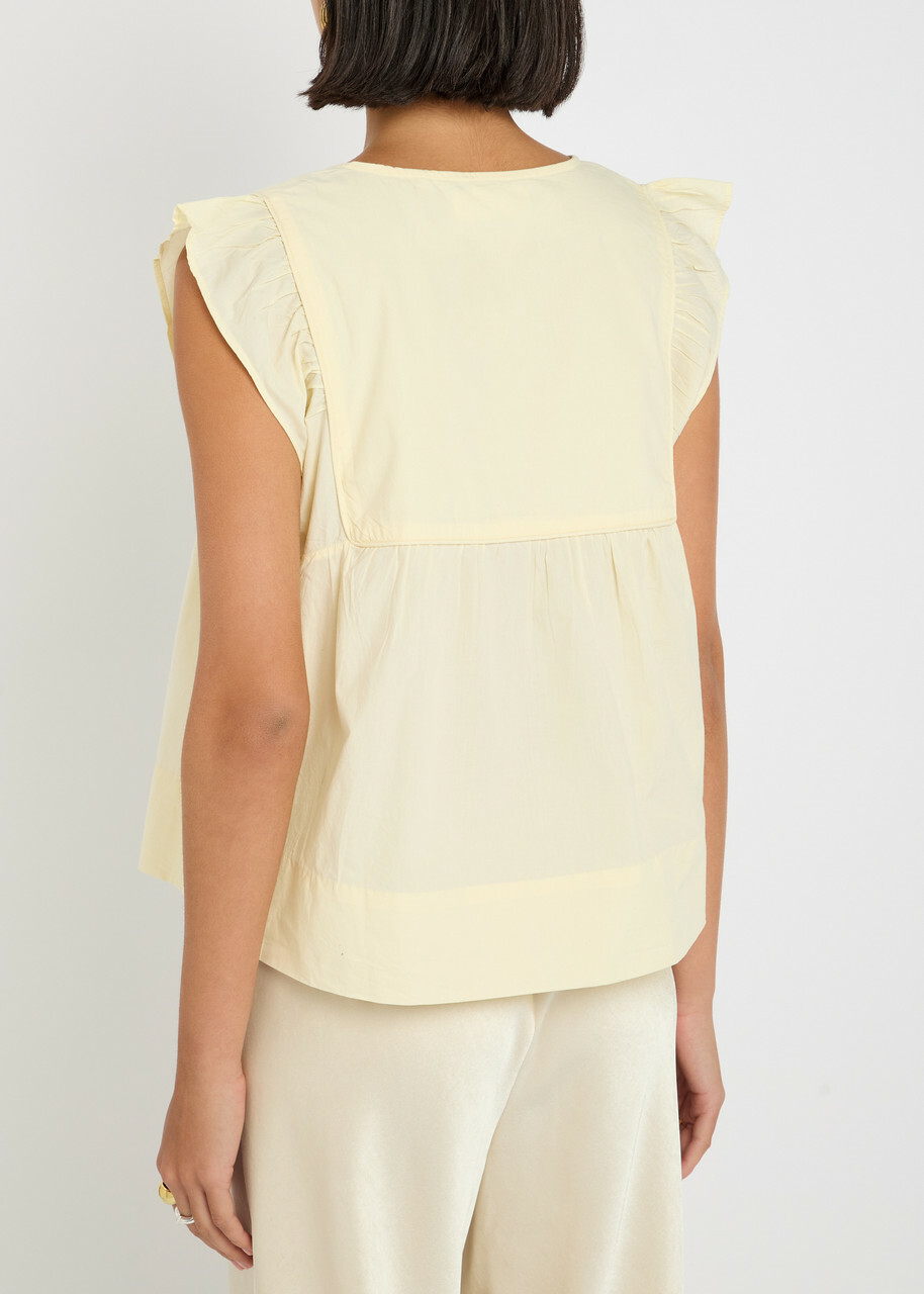 Skall Studio Nadja Pleated Cotton Blouse Cream