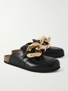 JW Anderson - Chain-Embellished Leather Backless Loafers - Black