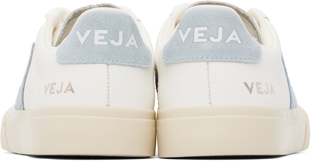 VEJA White & Blue Campo Leather Sneakers