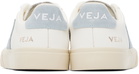 VEJA White & Blue Campo Leather Sneakers
