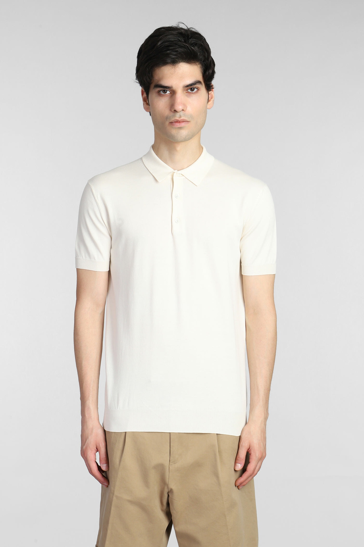 Polo In White Cotton Baracuta