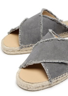 Castañer Palmera Distressed Canvas Espadrille Sliders Grey