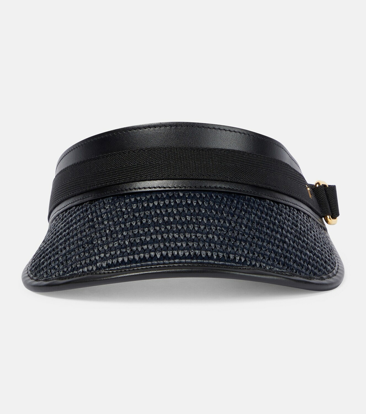 Tom Ford Straw & Leather Visor Hat | Gold TF Hardware | Made in Italy | Resort RAFFIA BRIM HAT | TOM FORD Fashion main image 4