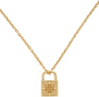 Emanuele Bicocchi SSENSE Exclusive Gold Engraved Padlock Necklace